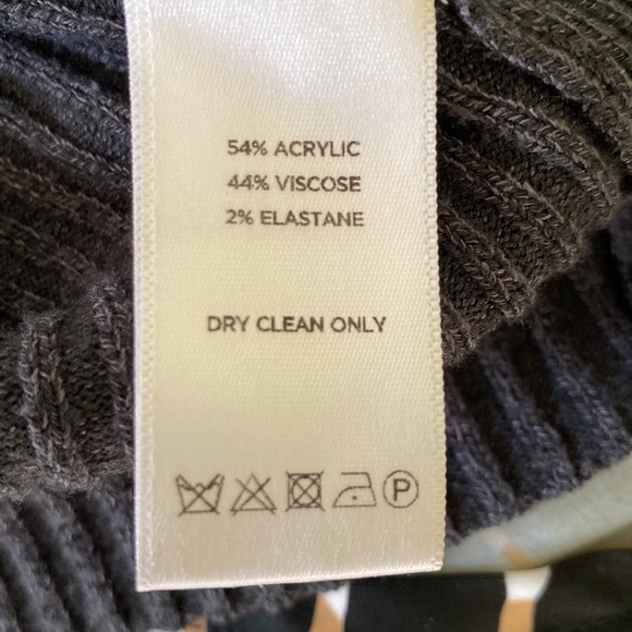 Leo & Sage Gray Yellow Ribbed Long Sleeve Top - S - Picture 10 of 11